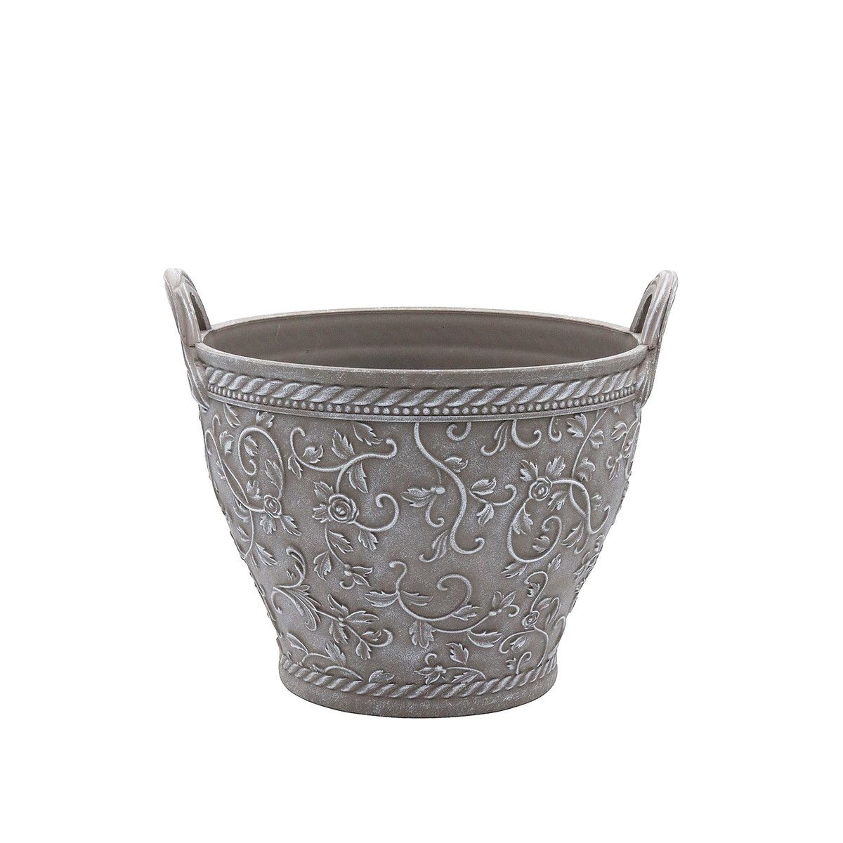 CARNAC/ミニローズハンドルバスケットL-DB ダークブラウン/FC060DB【01】 ガーデニング・園芸用品 植木鉢・フラワーポット 合成樹脂鉢のサムネイル