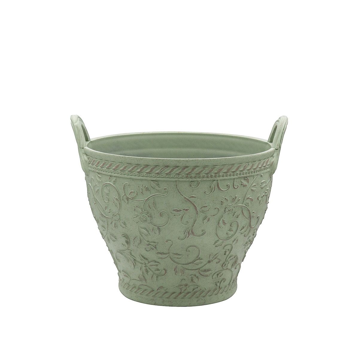 CARNAC/ミニローズハンドルバスケットL-GR グリーン/FC060GR【01】 ガーデニング・園芸用品 植木鉢・フラワーポット 合成樹脂鉢のサムネイル