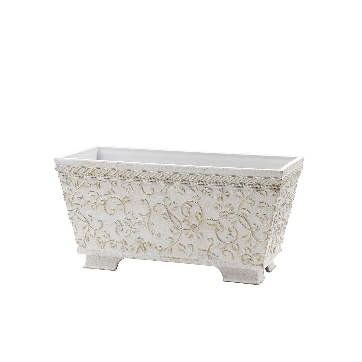 CARNAC/ミニローズプランターS-IG アイボリー×ゴールド/FC057IG【01】 ガーデニング・園芸用品 植木鉢・フラワーポット 合成樹脂鉢のサムネイル