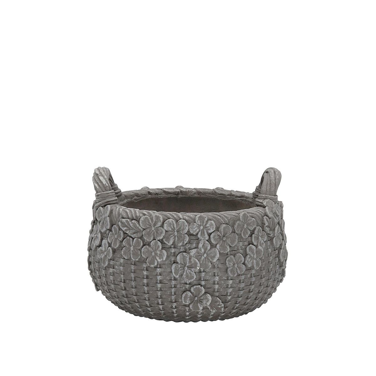 植木鉢 おしゃれ CARNAC/エリーゼバスケット2ハンドルS-BR ブラウン/GFB466BR【01】 ガーデニング・園芸用品 フラワーポット グラスファイバー鉢のサムネイル