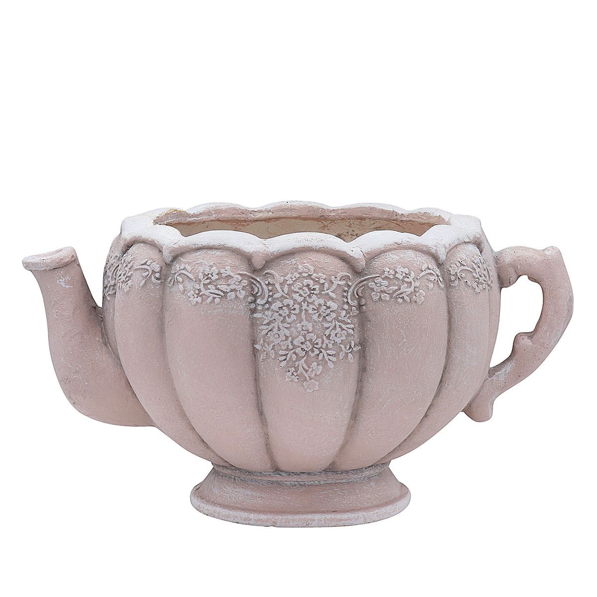 植木鉢 おしゃれ CARNAC/ミニフラワーティーポットPW ピンク×ホワイト/GFB371PW【01】 ガーデニング・..