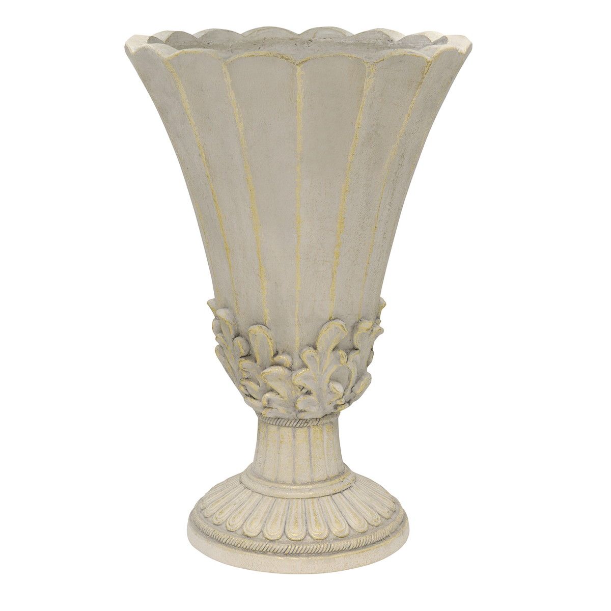 CARNAC/レリーフゴブレットD-IG アイボリー×ゴールド/GFB439IG【01】 ガーデニング・園芸用品 植木鉢・フラワーポット グラスファイバー鉢のサムネイル