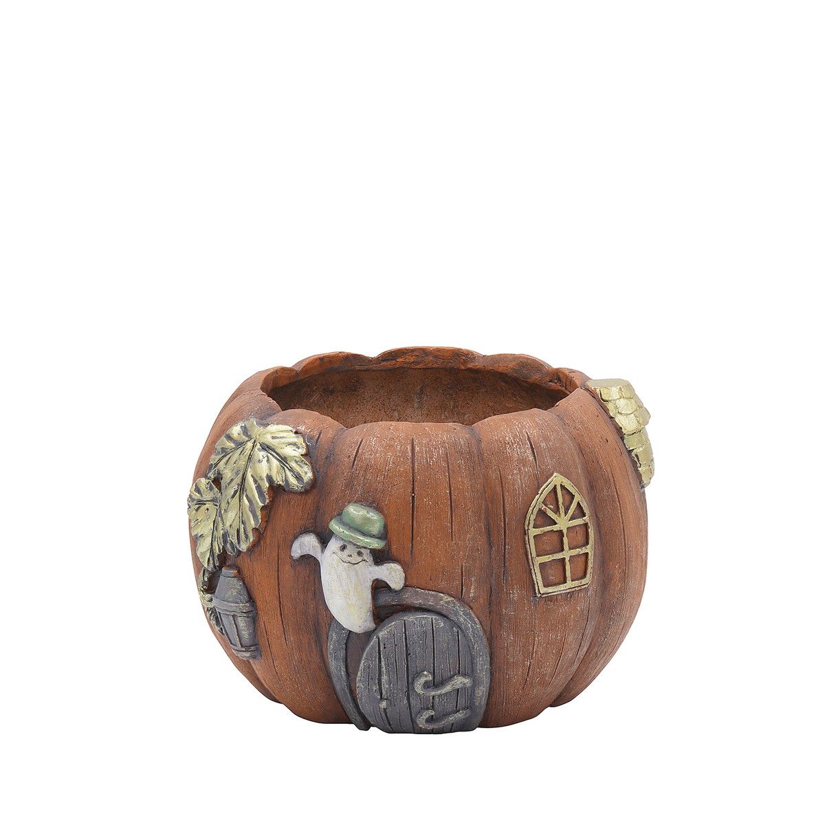 CARNAC/パンプキンハウス25-AゴーストOR オレンジ/GFBHW13OR【01】 ガーデニング・園芸用品 植木鉢・フラワーポット グラスファイバー鉢のサムネイル