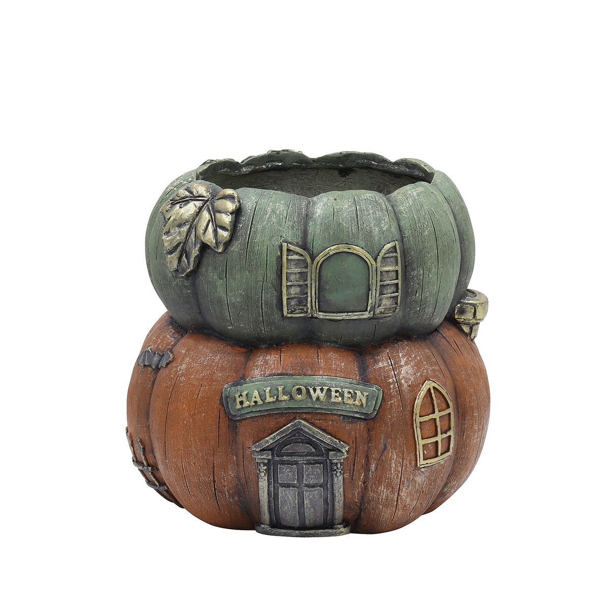 CARNAC/パンプキンハウス25-C-2段GR グリーン/GFBHW15GR【01】 ガーデニング・園芸用品 植木鉢・フラワーポット グラスファイバー鉢のサムネイル