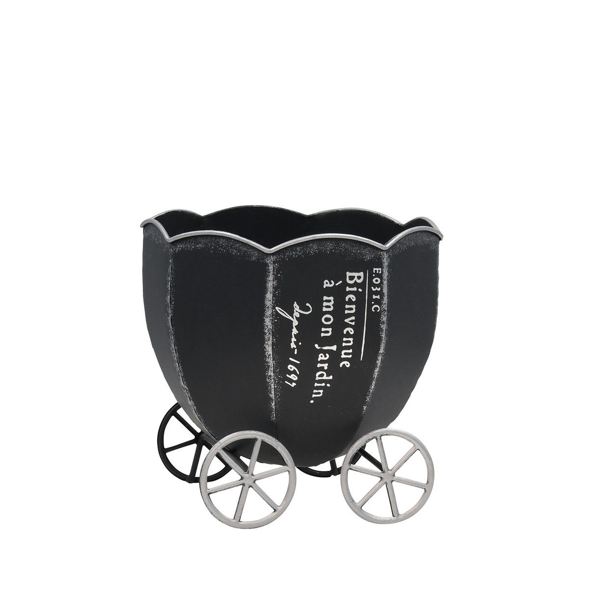 植木鉢 おしゃれ CARNAC/パンプキンカートポット25-A-BK ブラック/HSHW04BK【01】[2個] ガーデニング・..