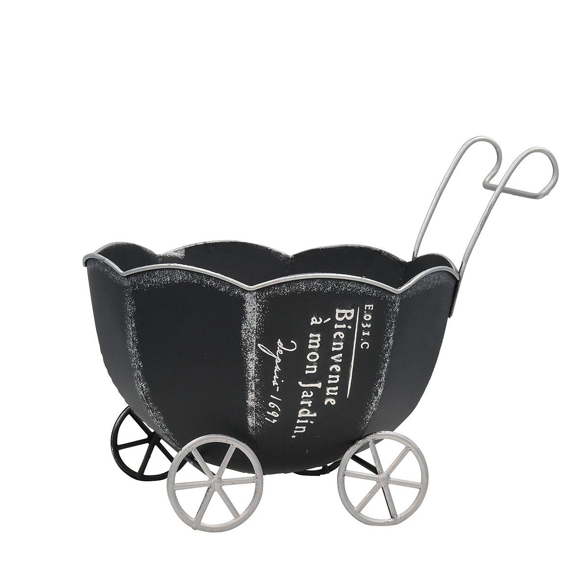 CARNAC/パンプキンカートポット25-B-BK ブラック/HSHW05BK【01】[2個] ガーデニング・園芸用品 植木鉢・フラワーポット アイアン・ブリキ鉢のサムネイル