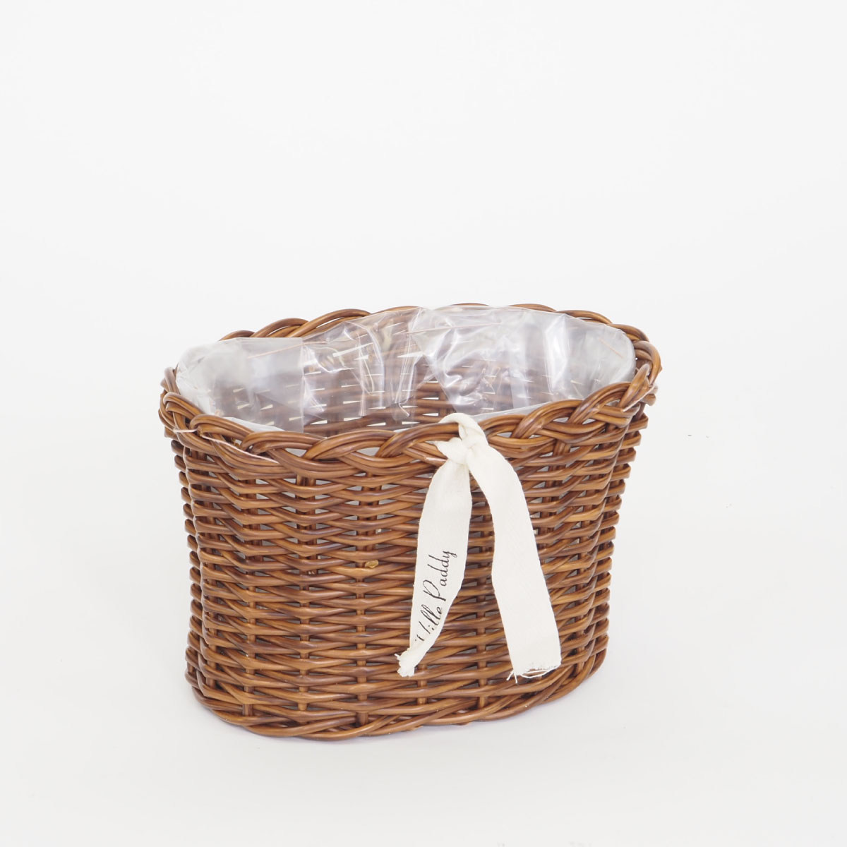 村田屋産業/PPラタンアレンジM Brown/30121【07】 花器、リース 花かご・フラワーバスケット フェイク素材バスケットのサムネイル