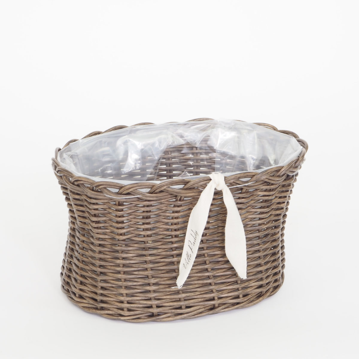 村田屋産業/PPラタンアレンジL Gray/30127【07】 花器、リース 花かご・フラワーバスケット フェイク素材バスケットのサムネイル