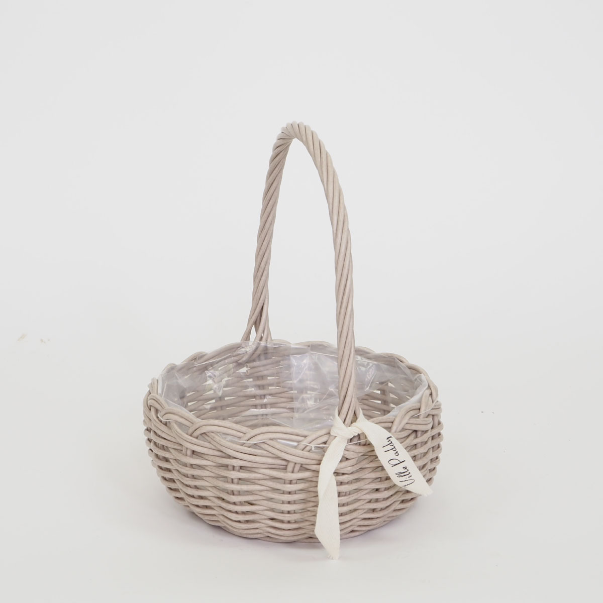 村田屋産業/PPラタンフラットハンドルS Beige/30000【07】 花器、リース 花かご・フラワーバスケット フェイク素材バスケットのサムネイル