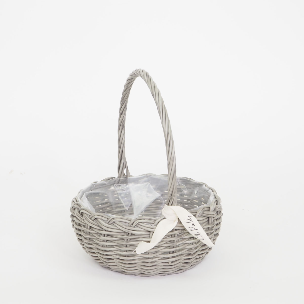 村田屋産業/PPラタンフラットハンドルS Lightgray/30001【07】 花器、リース 花かご・フラワーバスケット フェイク素材バスケットのサムネイル