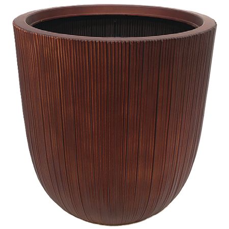 丸滉製陶/12号 丸深たて筋プラ鉢/LM-8618B-BC【01】 ガーデニング・園芸用品 植木鉢・フラワーポット 合成樹脂鉢