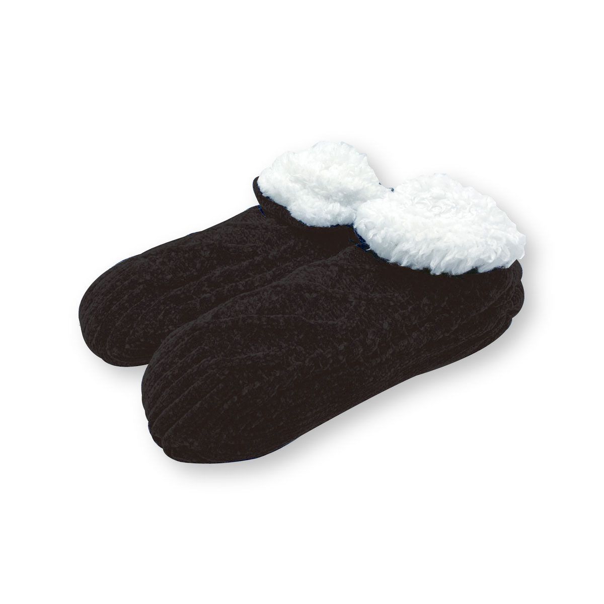 丸和貿易/やわらか ボアニットルームシューズ ブラック/4009164-6【07】[3足] 店舗ディスプレイ・店内..