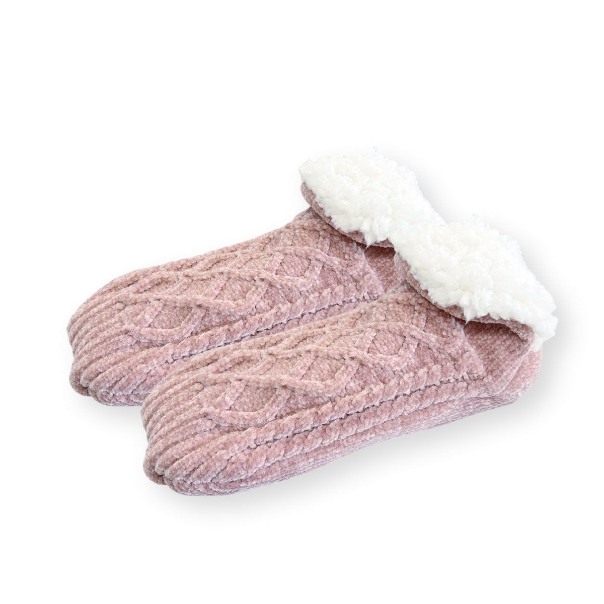 丸和貿易/やわらか ボアニットルームシューズ ペールピンク/4009164-8【07】[3足] 店舗ディスプレイ・..