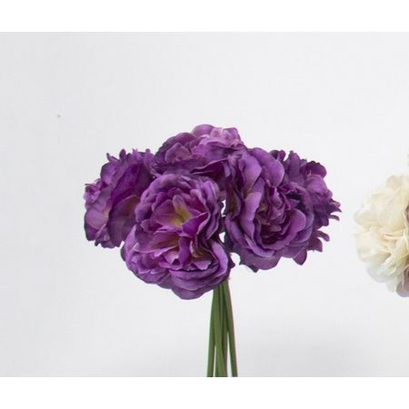 【造花】ビダヤコム/ローズバンドル(5本/束) パープル/Z0099-017PP【01】[12束] 造花（アーティフィシャルフラワー） 造花 花材「は行」 バラ