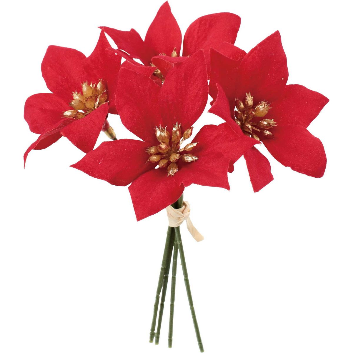 【造花】YDM/ベルベットポインセチアピック4P レッド/FS-6341-R【01】 造花（アーティフィシャルフラワー） 造花 花材「は行」 ポインセチア