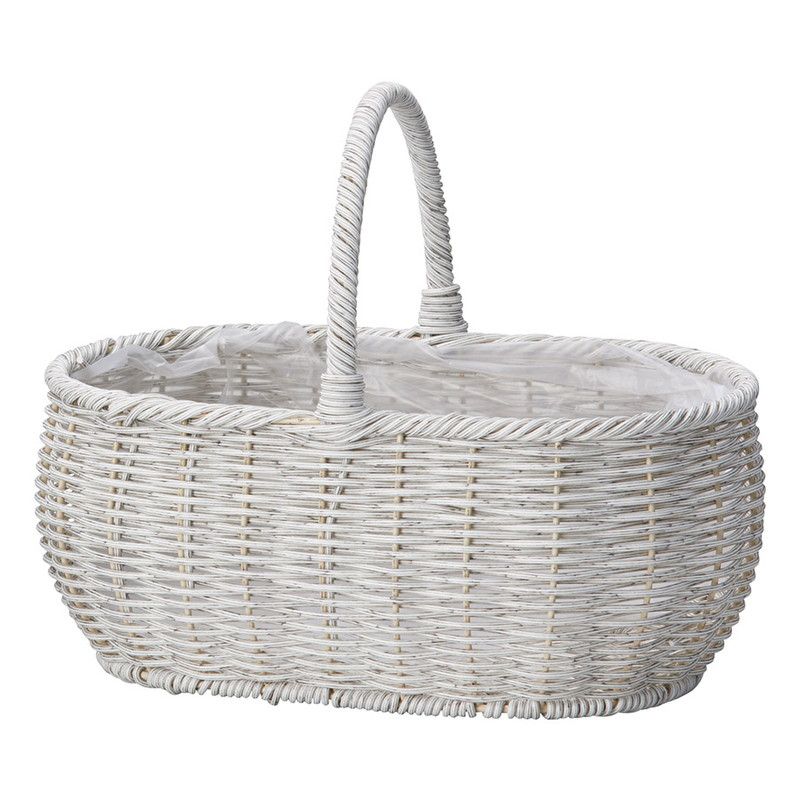 友膳/ガンセトワイドバスケットSAW/KM684【01】 花器、リース 花かご・フラワーバスケット フェイク素材バスケット