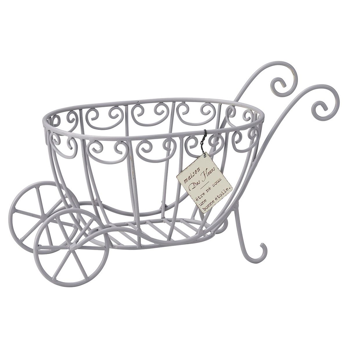 友膳/タグアイアンカートGY/MH1712【01】 花器、リース 花器・花瓶 ワイヤー花器