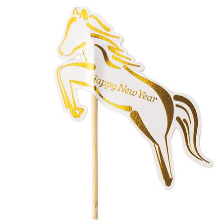 HEADS/2026干支フラワーピック-1 金 10本/26ET-FP1【01】 花資材・フローリスト道具 フラワーピック お正月・迎春ピック