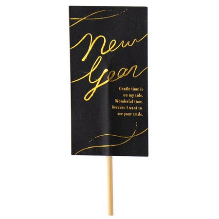 HEADS/迎春フラワーピック-46 黒金 10本/GS-FP46【01】 花資材・フローリスト道具 フラワーピック お正月・迎春ピック