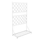 【直送】住まいスタイル/プランター台付フェンス ロータイプ アーガイル ホワイト/IF-FP006WHT【01】 ガーデニング・園芸用品 ガーデンファニチャー・...