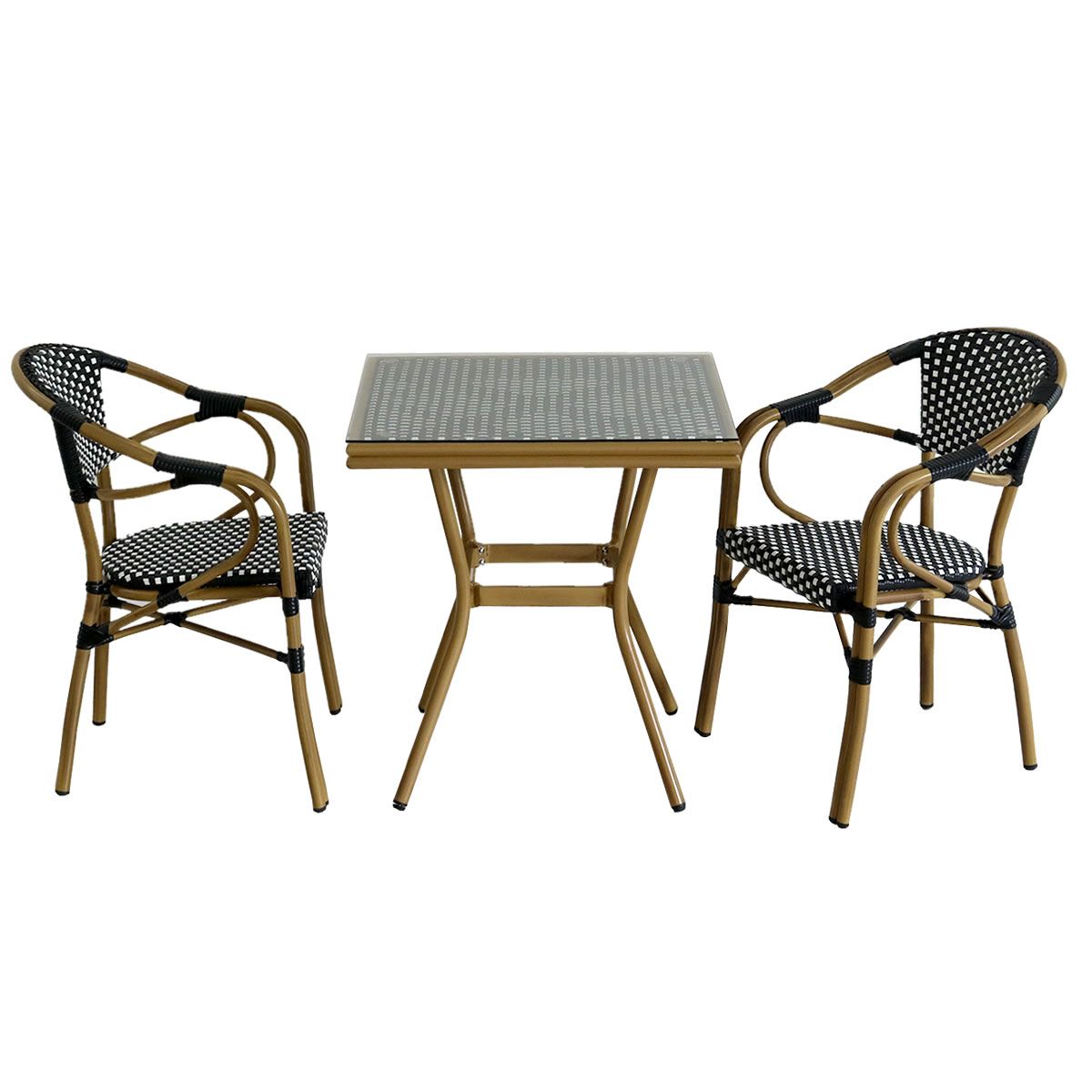 【直送】住まいスタイル/スクエアテーブル3点セット「プレジール」 ブラック/PLS-S70-3PSE ...