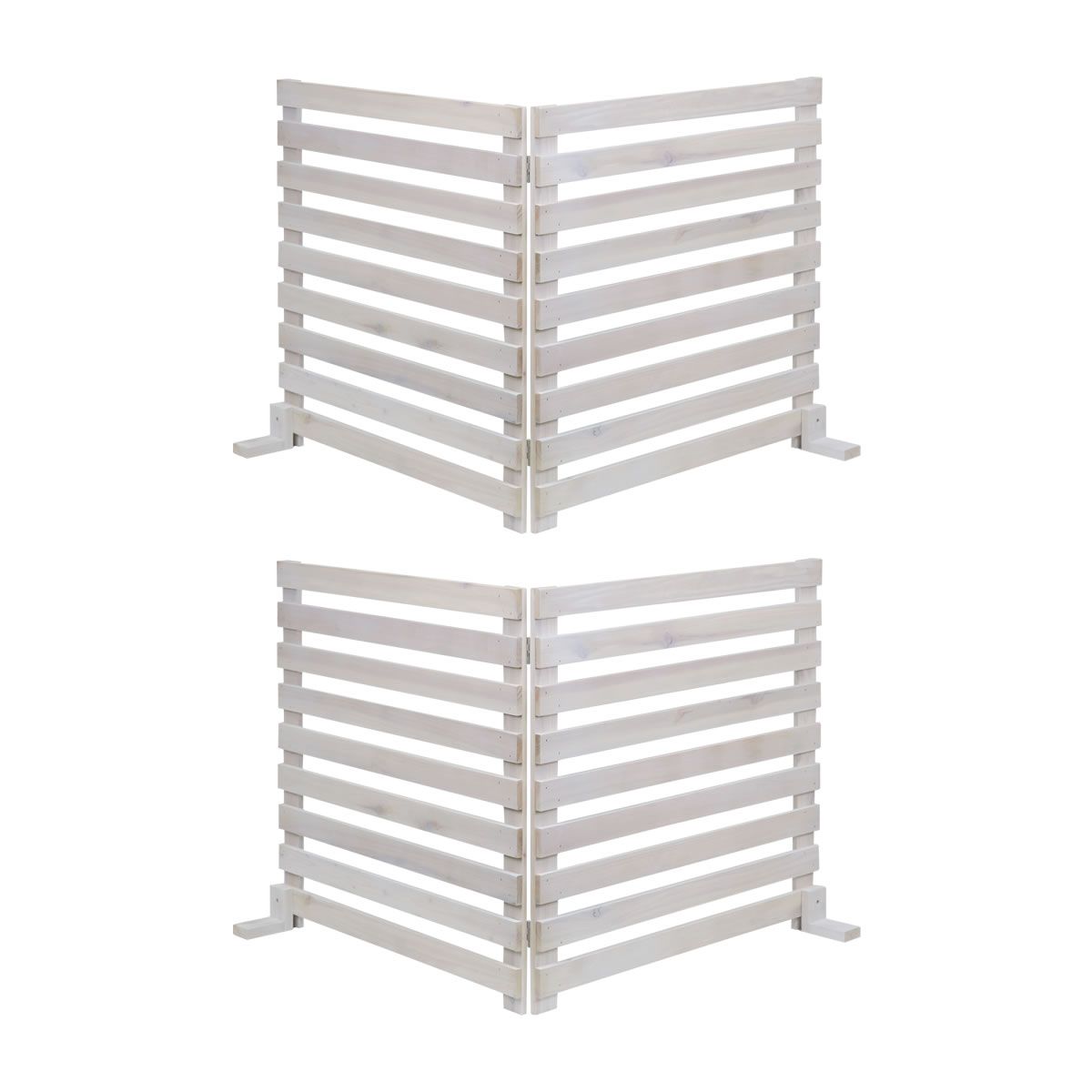 【直送】住まいスタイル/折り畳めるウッドフェンス 142×71(横ボーダー) 2枚組 ホワイト/WF-284YK-WHT【01】 ガーデニング・園芸用品 ガーデンファニチャー・家具 ラティス・フェンス
