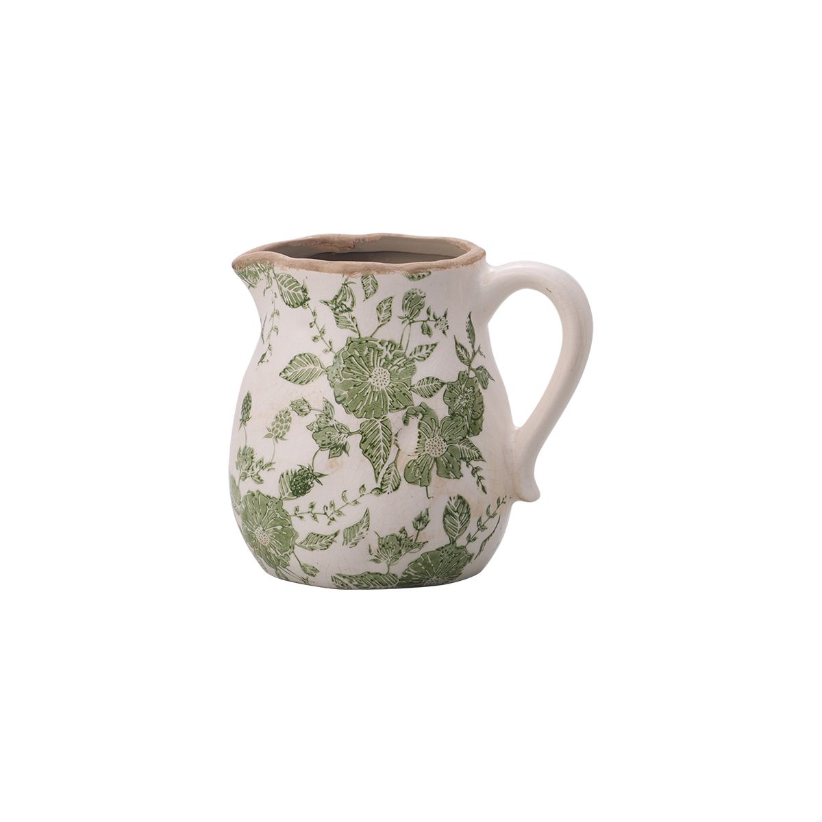 クレイ/Renoir_17L13.5W15.5H WHITE×GREEN/440-087-146【01】 花器、リース 花器・花瓶 陶器花器フラワーべース 資材 可愛い おしゃれ お供え お月見 お正月 イースター クリスマス ハロウィン 成人式 雛祭り さくらの日
