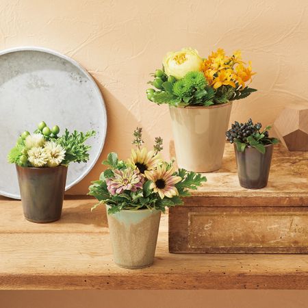 クレイ/Natural basic vase NATURAL GREEN/144-142-420【01】[4個] 花器、リース ...
