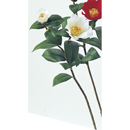 ・【造花】アスカ/A－73008　椿X2　01（ホワイト）/72-73008-1【01】【取寄】 造花（アーティフィシャルフラワー） 造花 花材「た行」 ツバキ（椿）