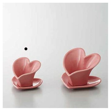 即日 クレイ/Heart Pot and Saucer 7.5L7.5W6.5H　PINK/240-291-510