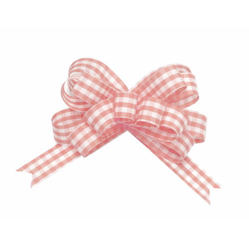 青山リボン/ギンガムチェックループボウ　22X25マイ #023/2341-23【01】 リボン ワンタッチリボン ループボウ