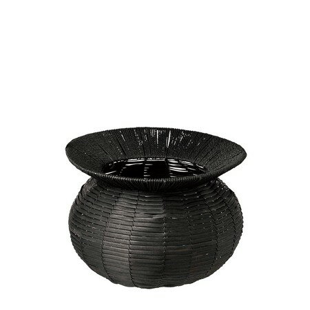 てづくり/ブラックホルツだるま籠/23-398【01】 花器、リース 花かご・フラワーバスケット その他 花かご