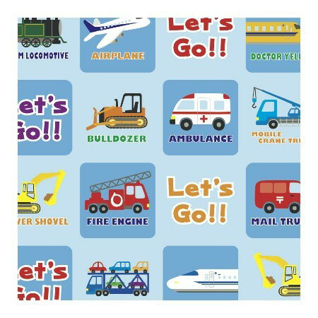 ササガワ/包装紙 はたらくのりもの 半才判 50枚/49-1308【01】 ラッピング用品 、梱包資材 ラッピングペーパー(包装紙) 包装紙(平判)