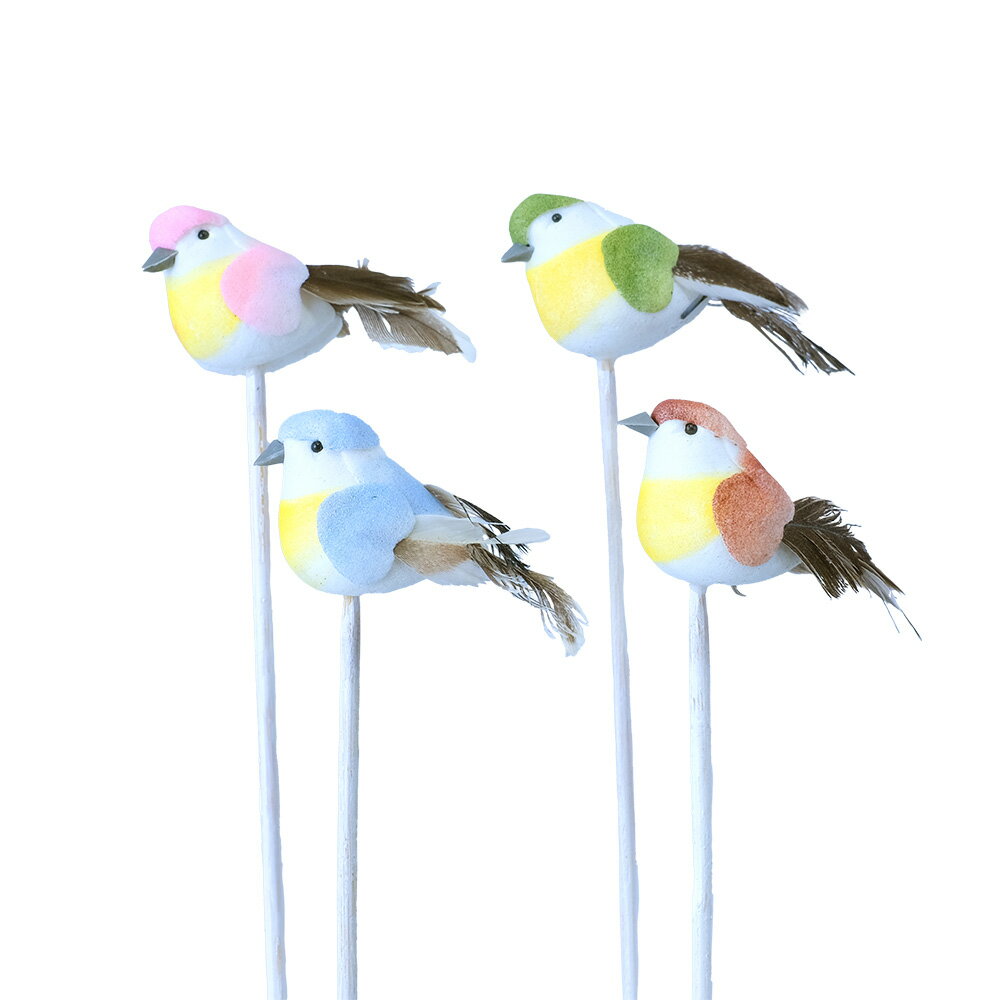 GREENHOUSE/バラエティバードピック 小鳥 4色/4194S【01】【取寄】[12本] 花資材・フローリスト道具 フラワーピック 動物・バタフライピック