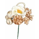 【造花】ビバ工芸/VD−4176 椿&ボールピック WH/VD-4176【01】 花資材・フローリスト道具 フラワーピック お正月・迎春ピック