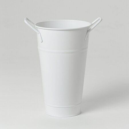 ブリキ花桶　3号　白 /SE0F0563【01】【取寄】 花器、リース 花器・花瓶 花桶/花筒/バケツ