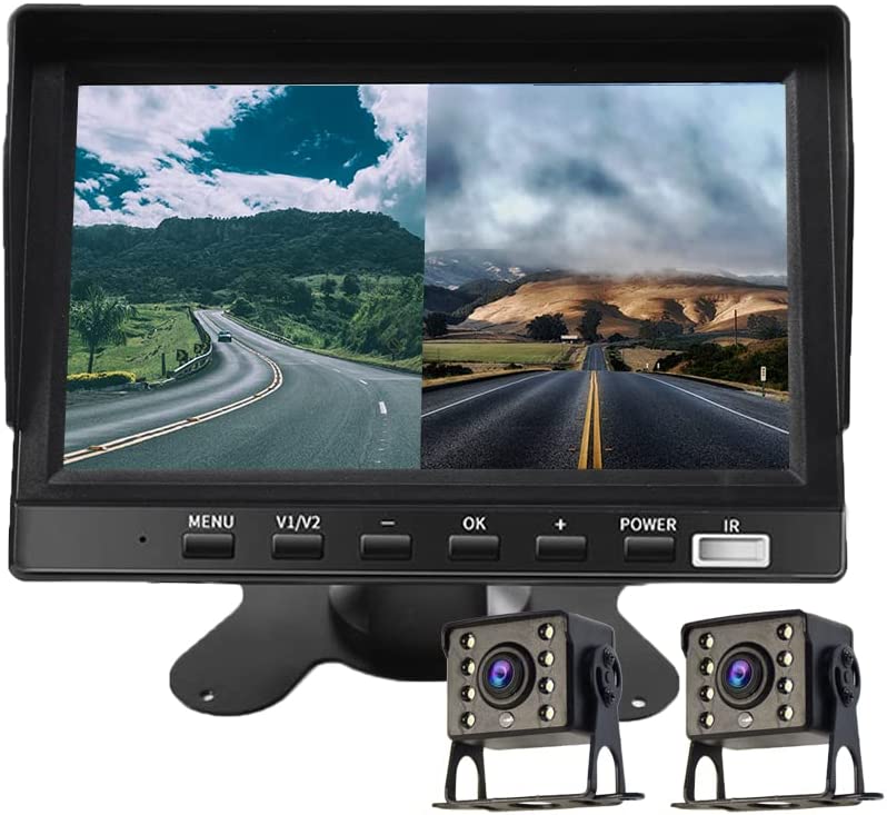 7インチ オンダッシュ トラック ドライブレコーダー 前後 両録画 1296P 高画質 バックカメラ 2個付 20M..