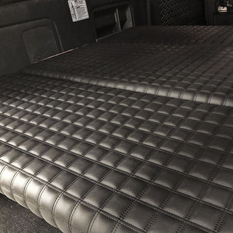 200系 ハイエース レジアスエース 1-6型 標準 リクライニング ベッドキット レッドフチ ブラックステッチ キューブカット 新品 RM-GZB-035