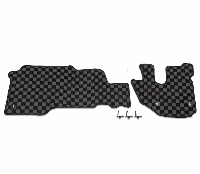 いすゞ 2t車 23 エルフ ローキャンプ専用（R05.03〜）トラック フロアマット カーマット トラック チェックグレー JP-23EF-N-BG