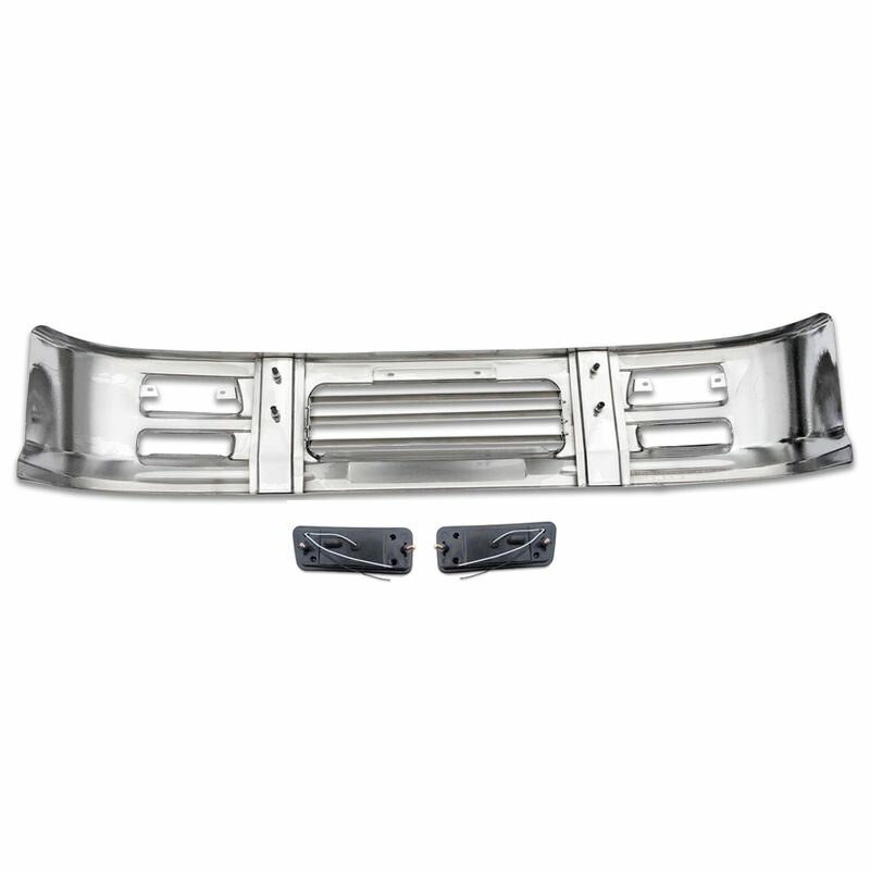 汎用2t標準メッキバンパーエアダム一体スポイラー鉄製新品W1685mmH340mm日野いすゞふそうTOYOTA12-24Vホワイト白LED WP-T261+FLED