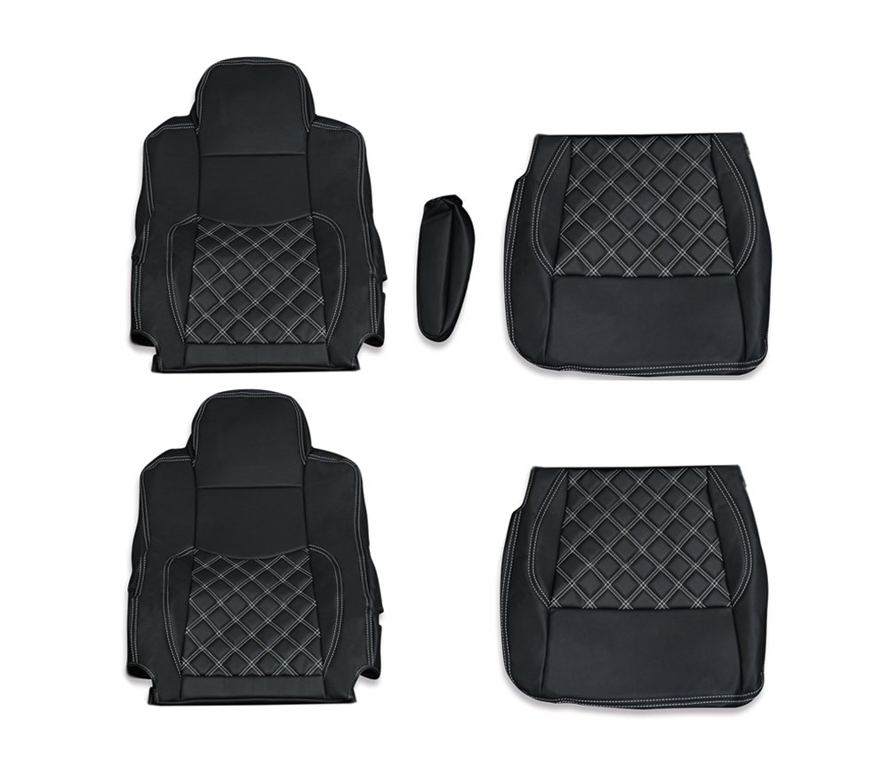 シートカバー いすゞ NEW ギガ用 新型 運転席 助手席 グランドダイヤ キルト ホワイトステッチ ZERO AP-CV015RL-WL