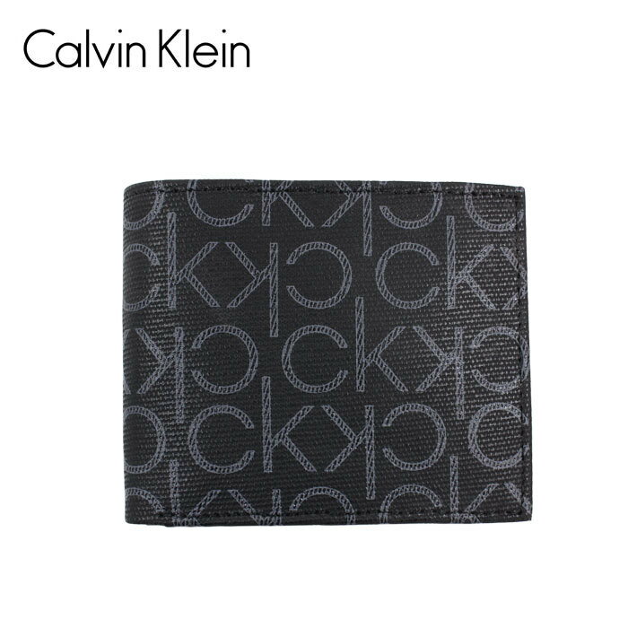 CK カルバンクライン 財布 79463 レザー モノグラムデザイン 二つ折り財布 メンズ財布 Calvin Klein ブランド ag-319600