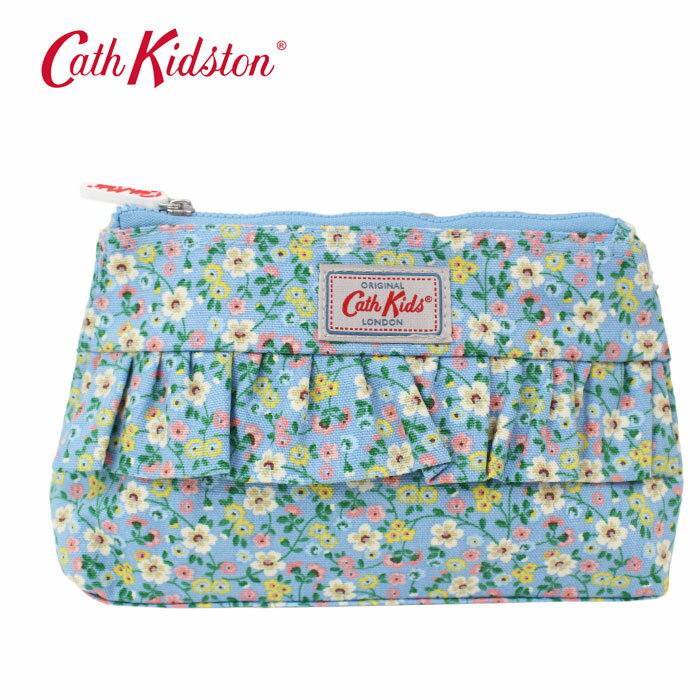 ＊キャスキッドソン ポーチ Pouch 106146618283102 Blue フリル 小物入れ メイクポーチ 化粧ポーチ Cath Kidston ab-464000 ブランド