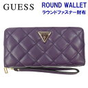 *ゲス 財布 QG767946 EGGPLANT GUESS ゲス ロゴプレートデザイン ラウンドファスナー財布 長財布 ab-495500 ブランド