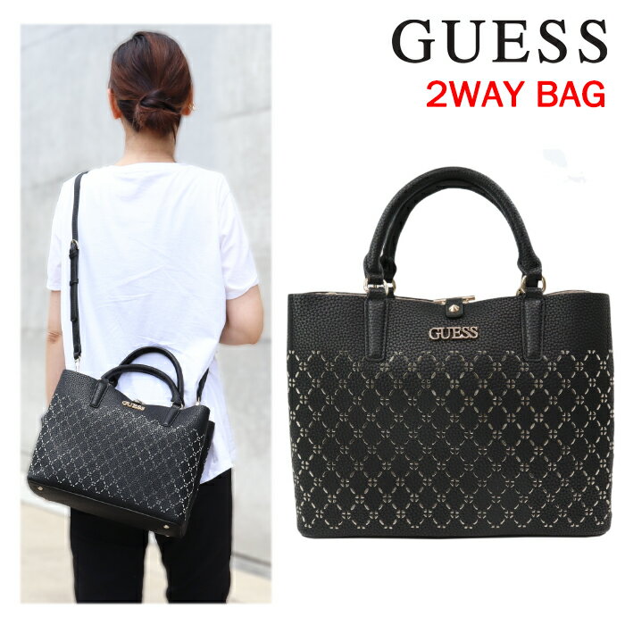 ゲス バッグ XG849306 BLACK AMARA ブラック 2way 型抜きデザイン ハンド トート GUESS ab-494500 ブランド