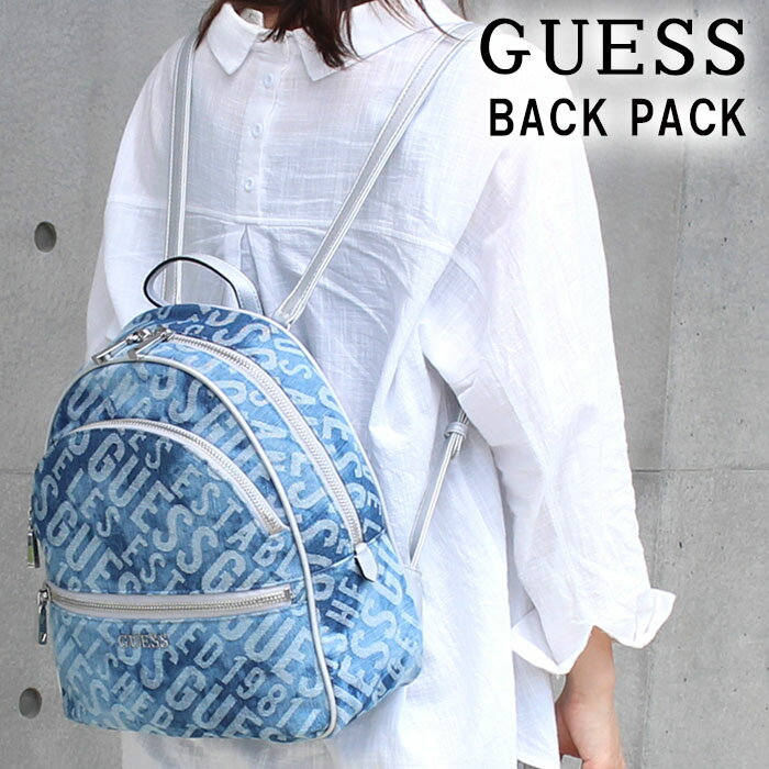 ゲス バッグ DY699433 DENIM GUESS MANHATTAN デニム ロゴ 総柄 リュック バック GUESS ab-436900 ブランド