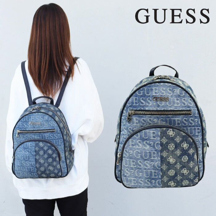 ゲス バッグ SD775033 DENIM GUESS NEW VIBE デニム ロゴ 総柄 リュック バック GUESS ab-507800 ブランド