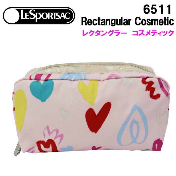 レスポートサック ポーチ（レディース） ＊【ポスト投函可】レスポートサック ポーチ 6511 E783 HAND DRAWN HEARTS LeSportsac レクタングラー コスメティック RECTANGULAR COSMETIC 化粧ポーチ コスメポーチ メイクポーチ レスポ ab-60154 ブランド