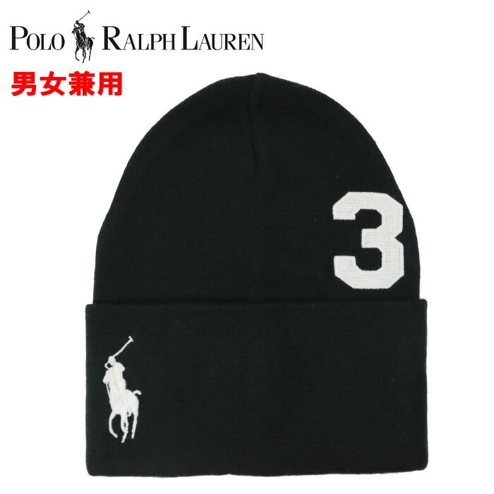 ポロ ラルフローレン ニット帽 PC1199 BLACK ブラック ポニー刺繍 綿100% ニットキャップ 冬 ウインター POLO RALPH LAUREN ag-937600 ブランド