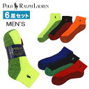 ポロ ラルフローレン 靴下 メンズ 6Pセット 824087PK CLASSIC SPORT リブ ショートソックス ポニー Polo Ralph Lauren...